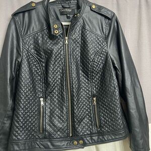 Outer Edge Black Quilted Leather Jacket